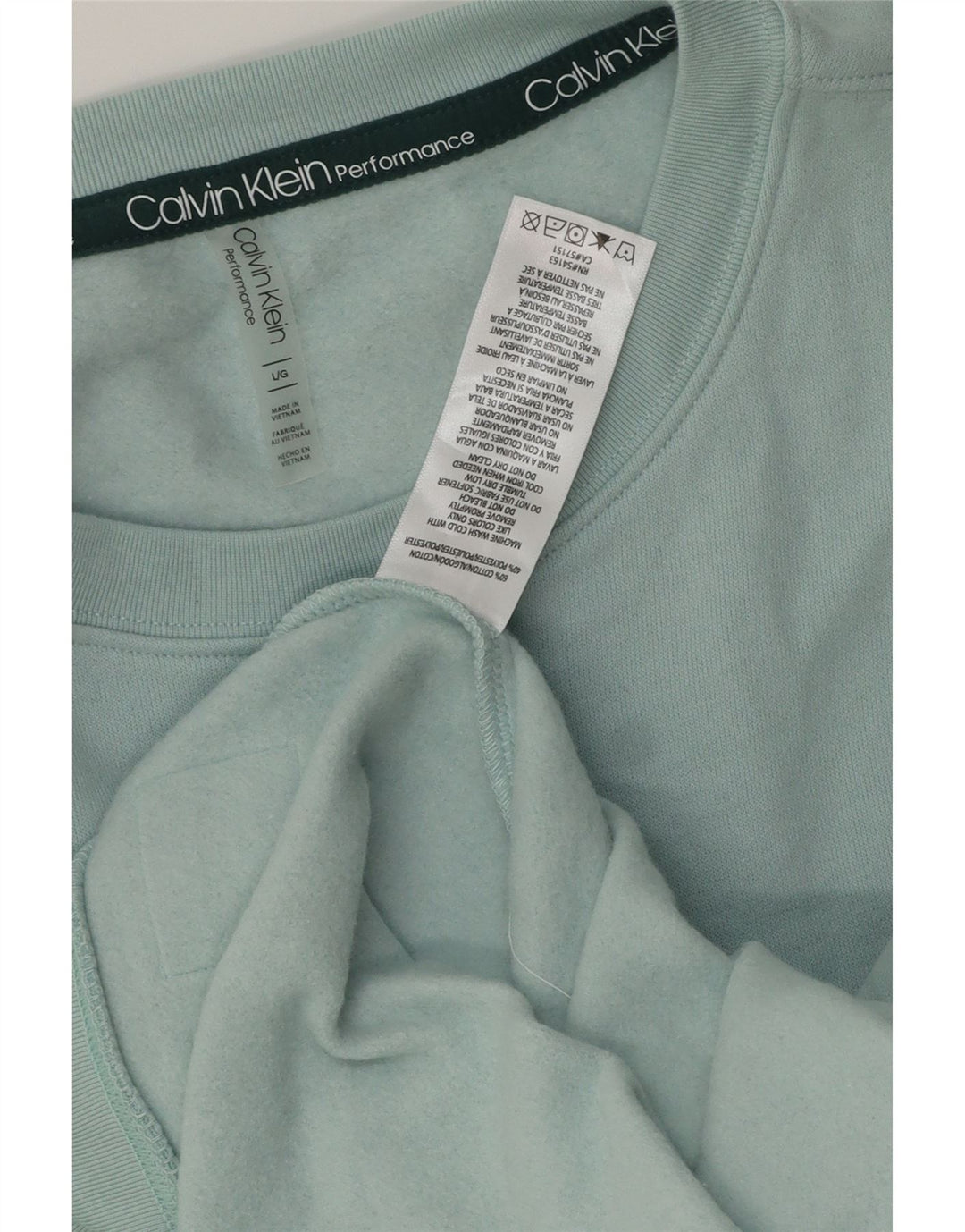 Męski sweter Calvin Klein, duży, turkusowy, bawełniany