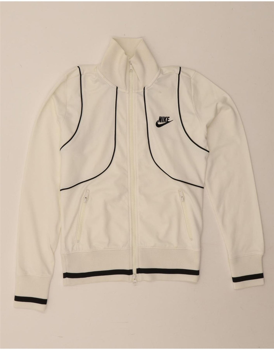 Damska kurtka dresowa Nike UK 8/10, mała, biała, poliestrowa