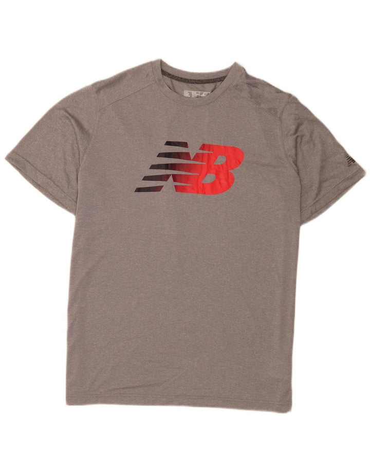 Męska koszulka z grafiką New Balance, rozmiar XL, szary poliester