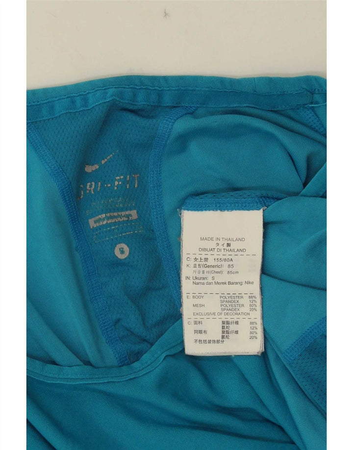 Damska koszulka Nike Dri Fit Top UK 10, mała niebieska, poliester