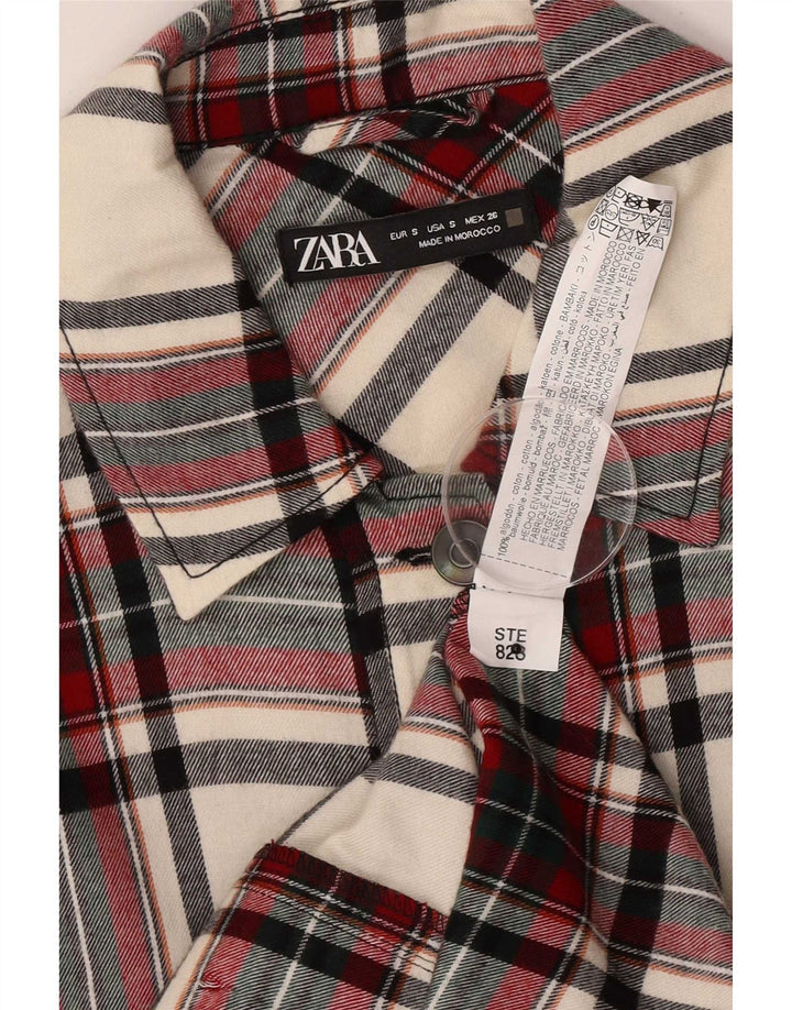 Damska kurtka oversize Zara UK 10 w małą wielokolorową kratkę
