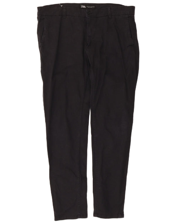 Męskie spodnie chino Zara Slim Fit EU 48 XL W38 L30 Czarna bawełna