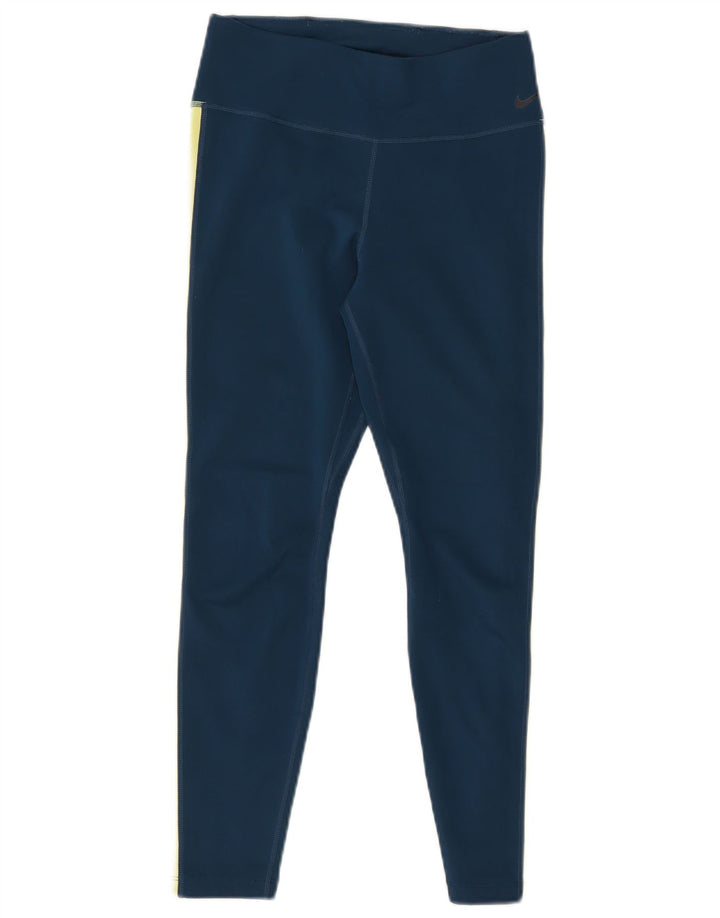 Damskie legginsy NIKE Dri Fit Graphic UK 8, małe, niebieskie, poliestrowe