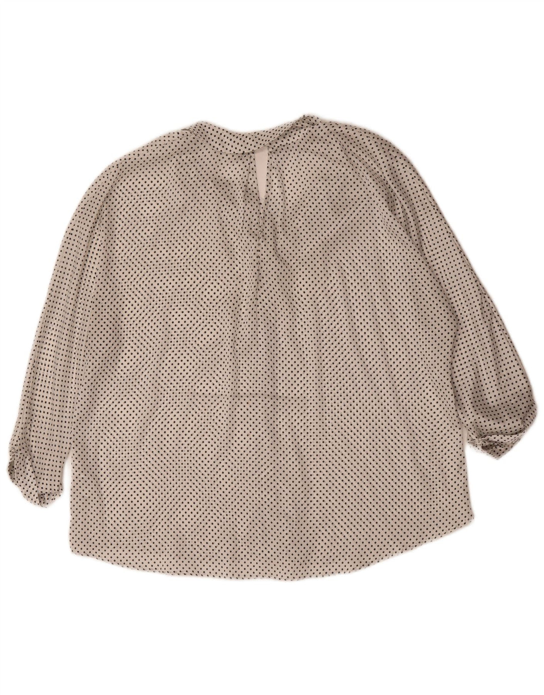 ZARA Womens 3/4 Sleeve Shirt Blouse UK 16 Large White Spotted Polyester