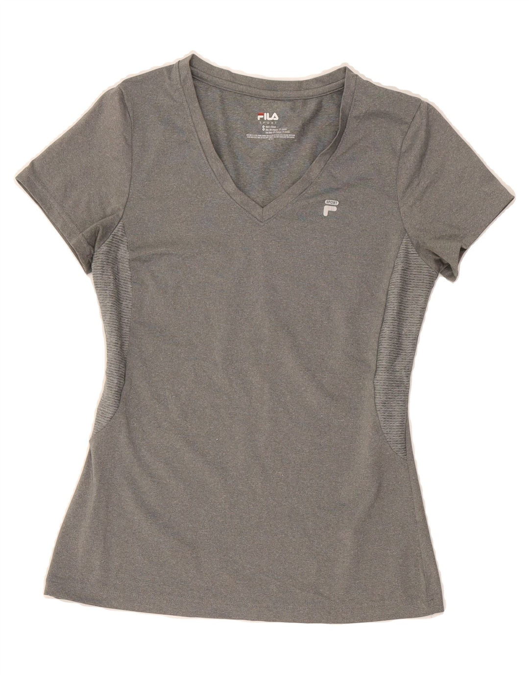 FILA Womens T-Shirt Top UK 10 Small Grey Polyester Vintage Fila and Second-Hand Fila from Messina Hembry 