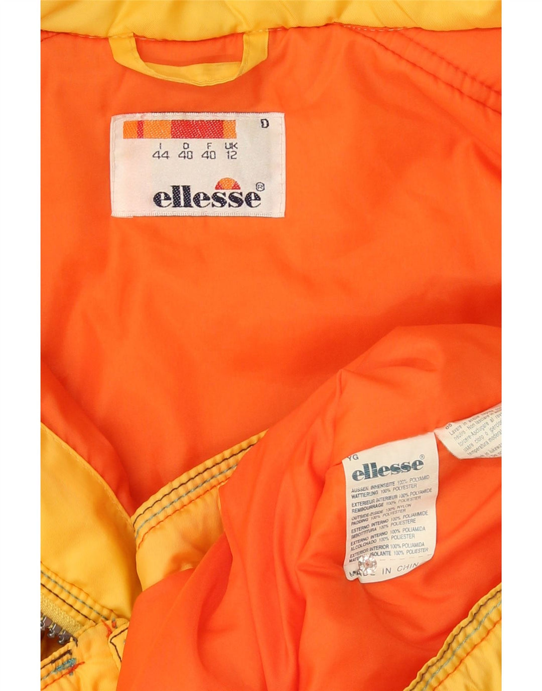 Damska kurtka wiatrówka Ellesse Oversized z kapturem UK 12, średnia żółta