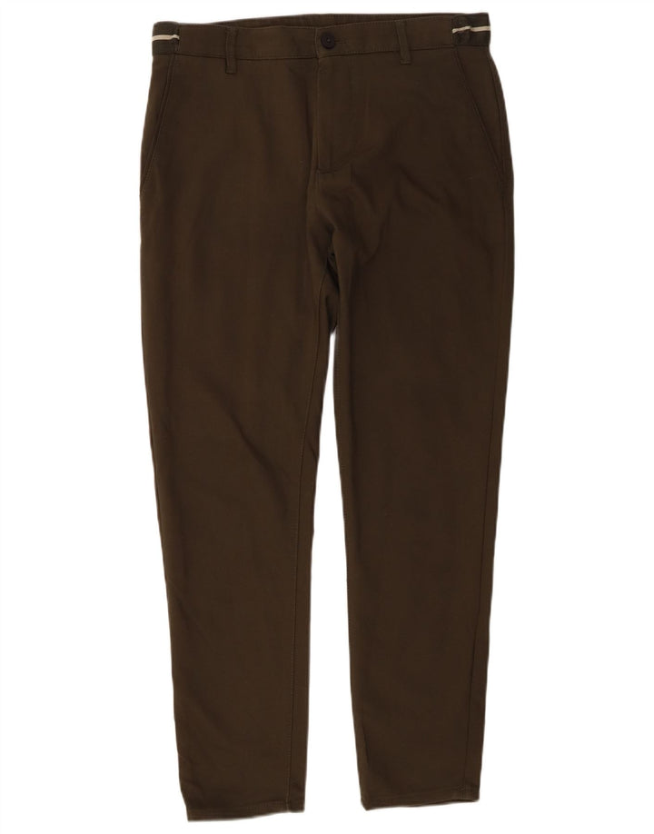 Męskie spodnie typu slim chino Zara, małe, W30 L28, bawełna khaki