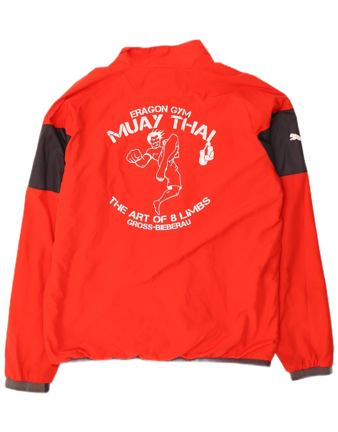 Męska kurtka dresowa Puma z grafiką, duża, czerwona, sportowa z blokami kolorów