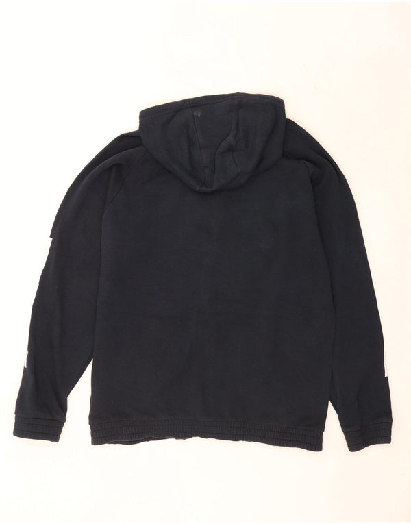 Adidas Męski sweter z kapturem i zamkiem błyskawicznym UK 42/44, duży, granatowy, bawełniany