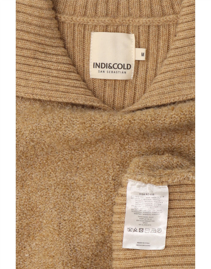 Damski sweter polo Indi & Cold UK 14 Średni beżowy wełniany