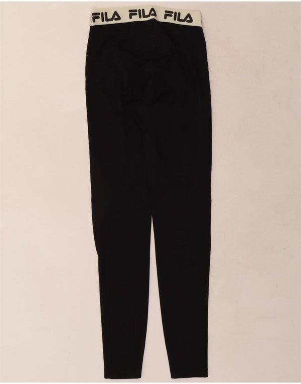 Damskie legginsy Fila Graphic UK 4 XS Czarny poliester z blokami kolorów