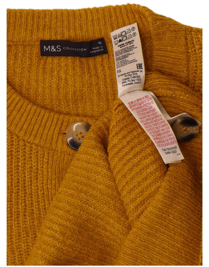 Marks & Spencer Damski sweter oversize UK 16, duży, żółty