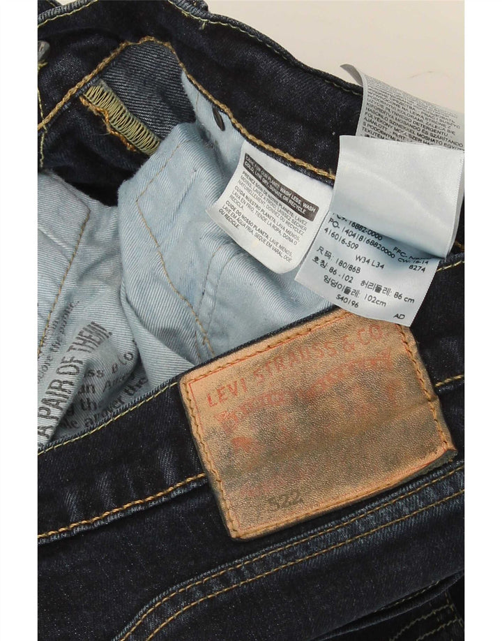 Męskie jeansy Levi's 522 Slim W34 L34 Granatowa bawełna