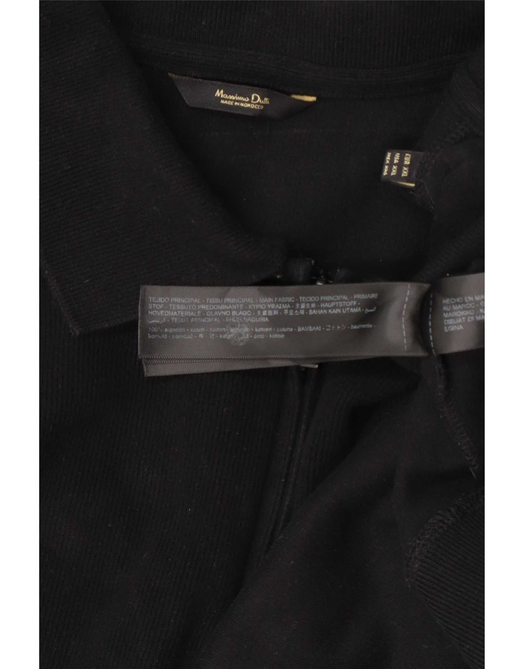 Męski sweter polo Massimo Dutti 2XL, czarny, bawełniany
