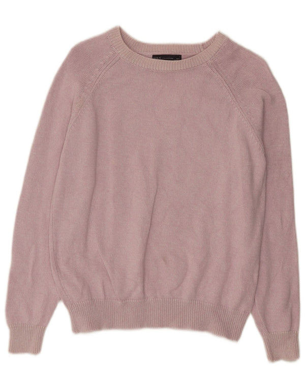 Marks & Spencer Damski sweter z dekoltem w łódkę, UK 10, mały, fioletowy, nakrapiany