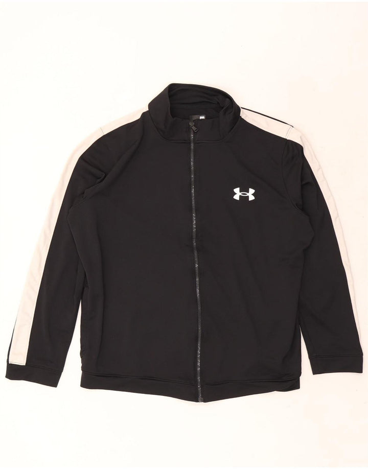 Męska kurtka dresowa Under Armour 2XL, czarny poliester z blokami kolorów