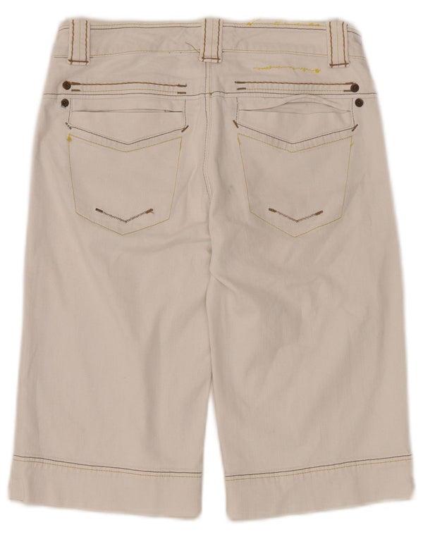 Sportmax Womens Denim Shorts UK 8 Small W27 White Cotton