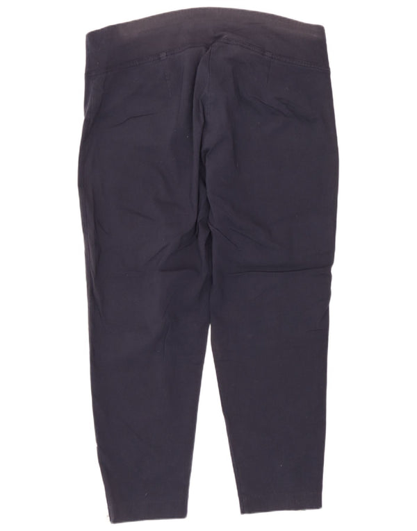 Marks & Spencer Womens Cropped Trousers UK 20 2XL W38 L25 Navy Blue