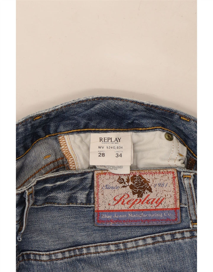 Damskie proste dżinsy REPLAY W28 L30 Niebieskie bawełniane