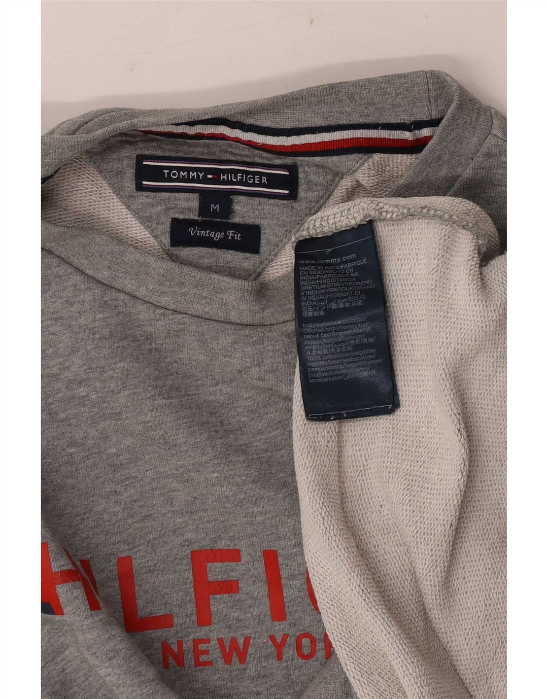 Męska bluza Tommy Hilfiger w stylu vintage Fit, średnioszara, nakrapiana