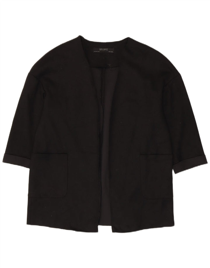 Damska marynarka ZARA oversize z rękawami 3/4 i otwartymi UK 10, mała czarna