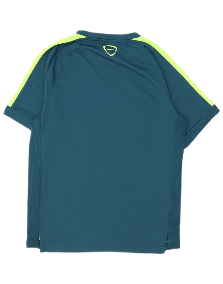 Męska koszulka Nike Dri Fit z grafiką, poliestrowa koszulka w kolorze średniego błękitu