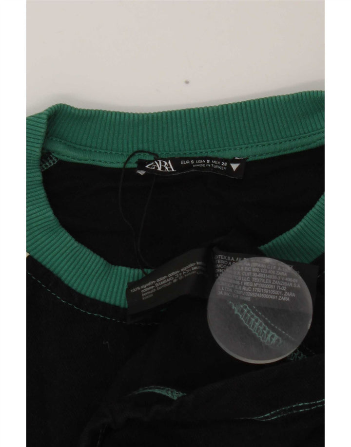 Damski sweter oversize Zara UK 10, mały, czarny, z blokami kolorów