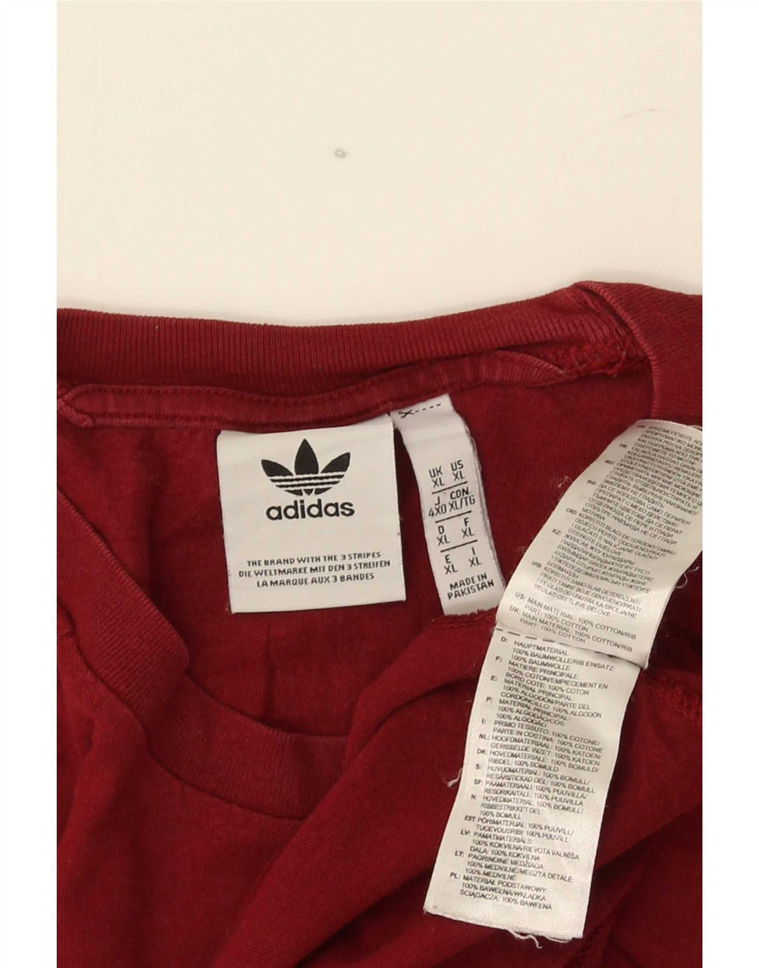 Adidas Męska Koszulka Top XL Czerwona Bawełna