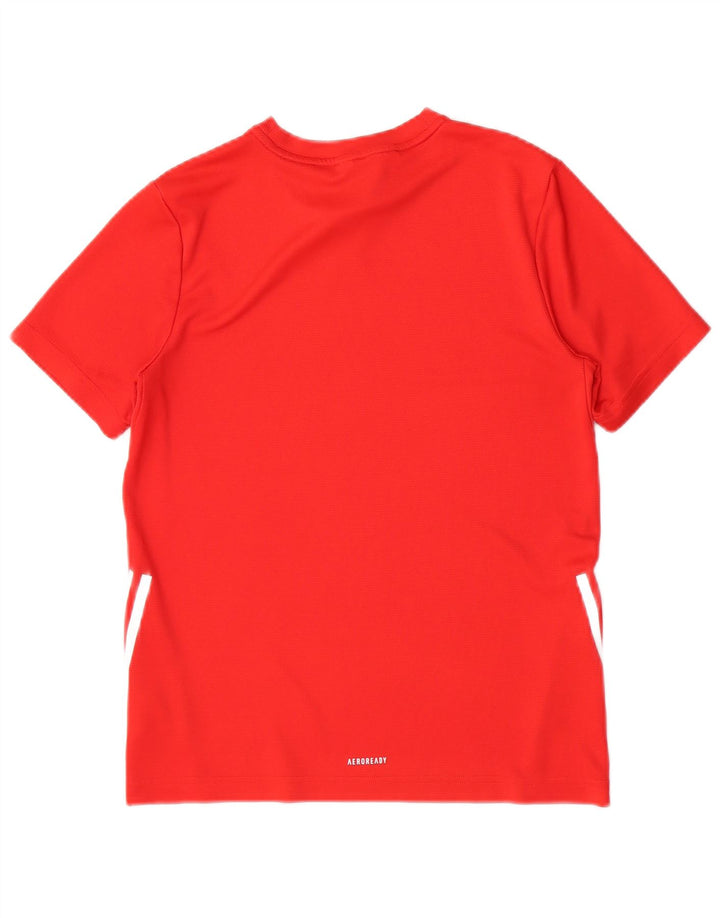 Adidas Chłopięcy T-shirt Top 13-14 Lat Czerwony Poliester