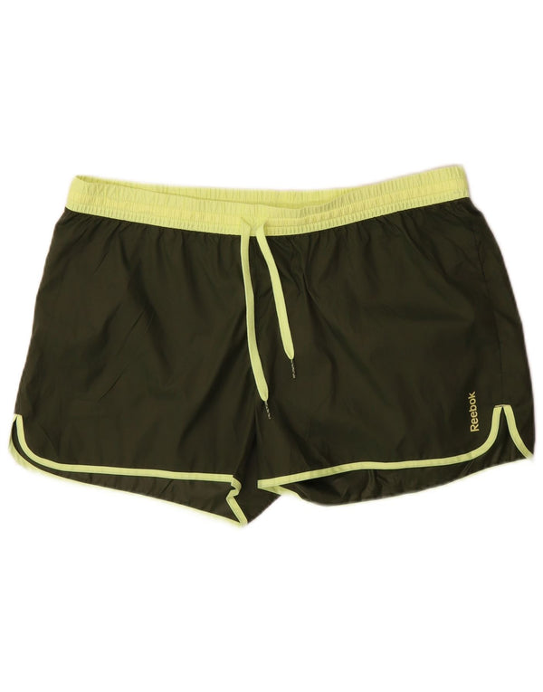 Damskie spodenki sportowe Reebok UK 16, duże, khaki, poliester
