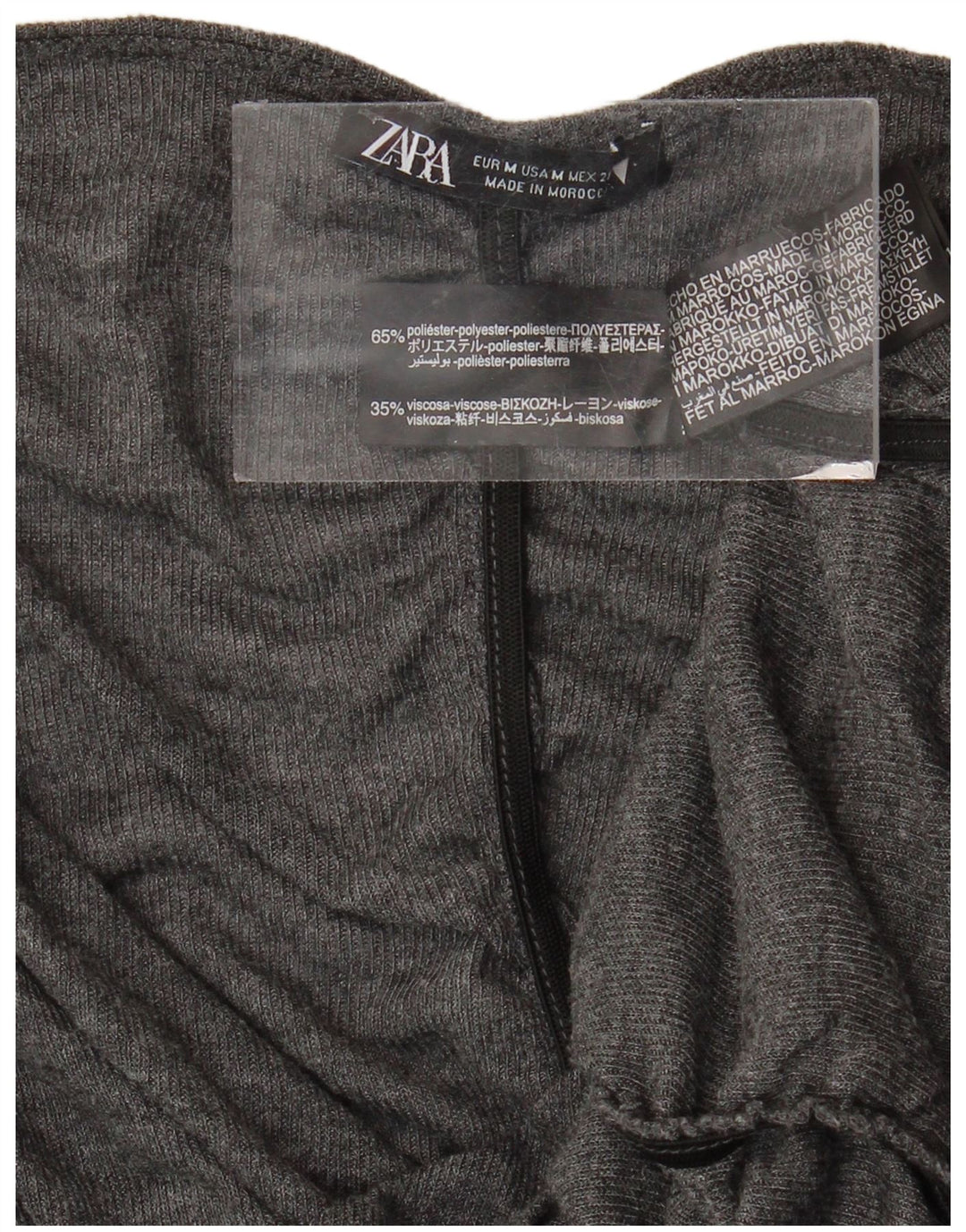 Bluzka damska ZARA Top UK 12 Średni szary poliester