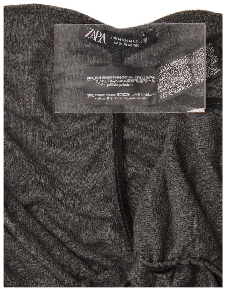 Bluzka damska ZARA Top UK 12 Średni szary poliester