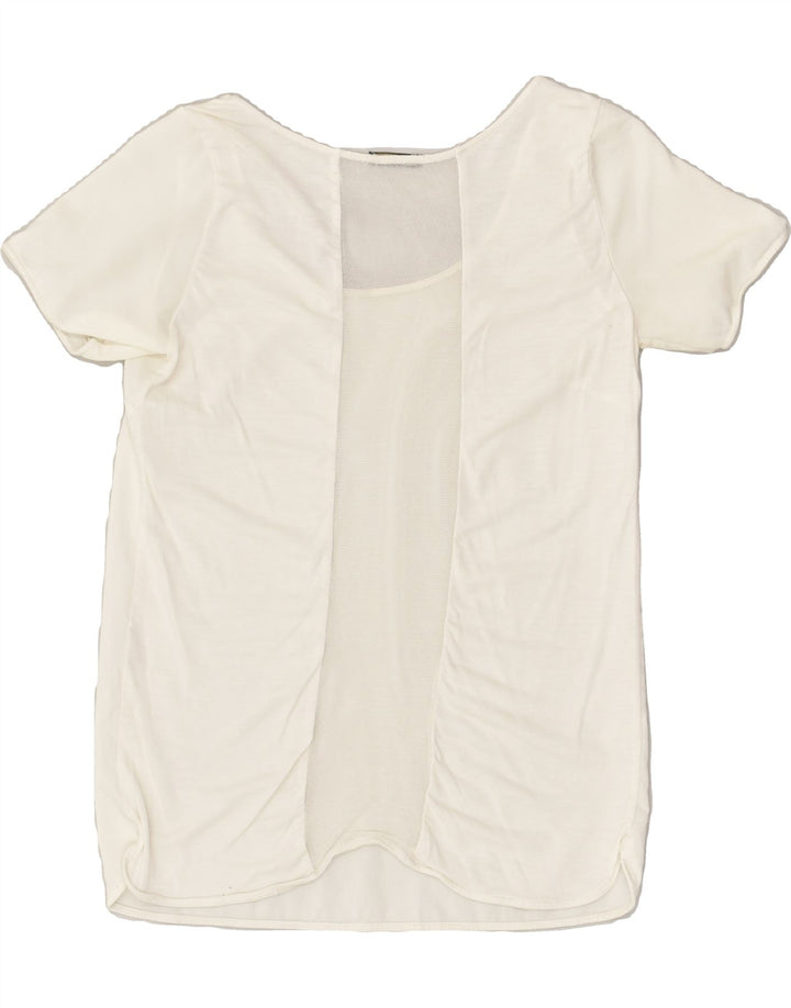 MASSIMO DUTTI Womens T-Shirt Top UK 10 Small White | Vintage Massimo Dutti | Thrift | Second-Hand Massimo Dutti | Used Clothing | Messina Hembry 