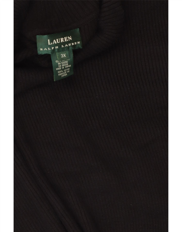 Damski sweter z golfem Ralph Lauren UK 22 3XL Czarna bawełna