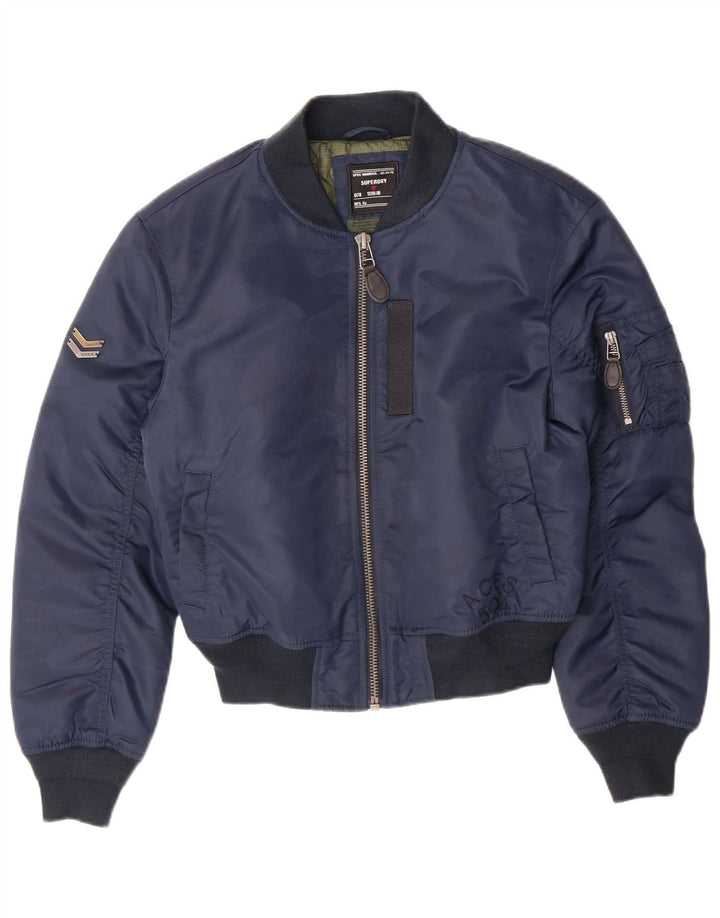 Damska kurtka bomber Superdry UK 6 XS Granatowa, nylonowa, wojskowa