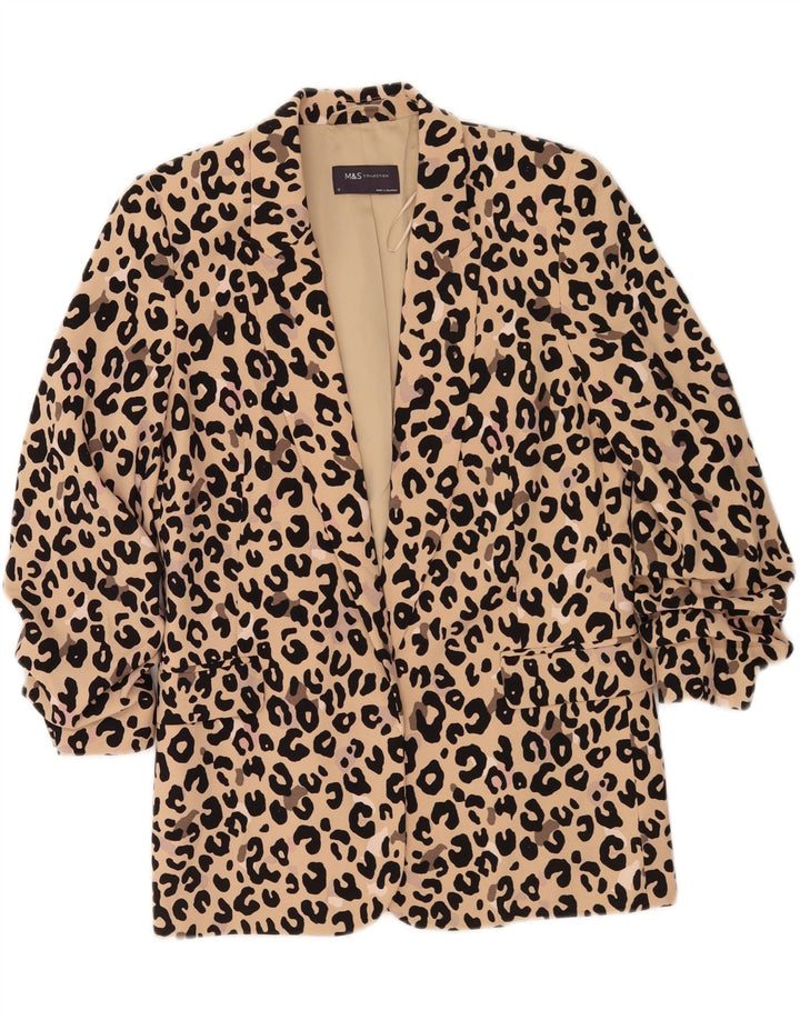 Marks & Spencer Damska marynarka oversize z rękawem 3/4, UK 10, mała, beżowa