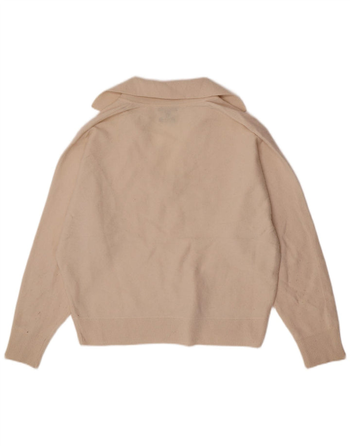 Damski sweter polo Massimo Dutti UK 10, mały, w kolorze złamanej bieli