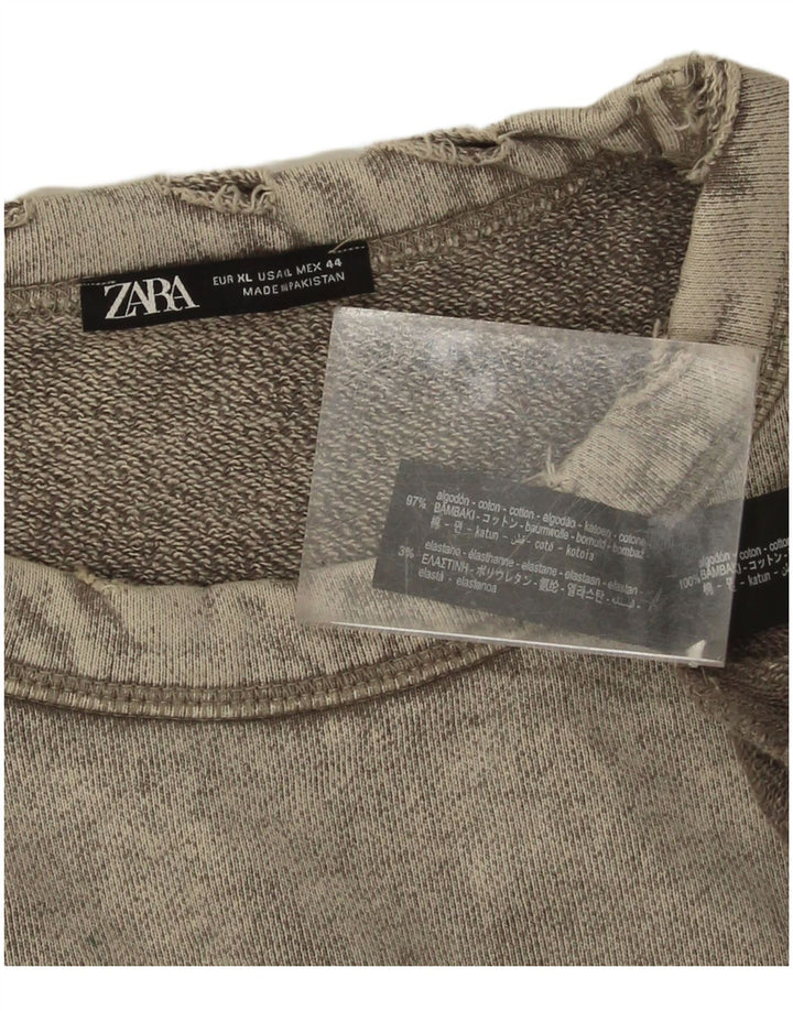 Męski sweter Zara XL, szary, bawełniany