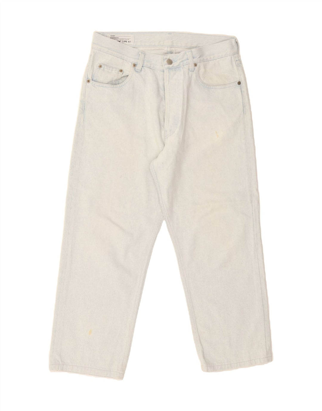 UNIFORM Womens High Rise Cropped Jeans W33 L25 Blue Cotton Vintage Uniform and Second-Hand Uniform from Messina Hembry 