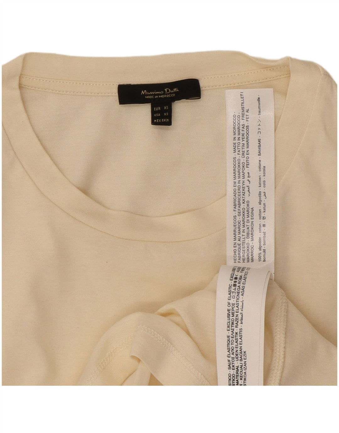 Damski top Massimo Dutti z długim rękawem, UK 6 XS, biała bawełna