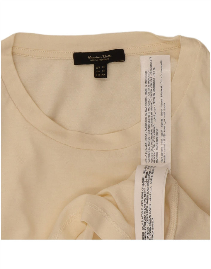 Damski top Massimo Dutti z długim rękawem, UK 6 XS, biała bawełna
