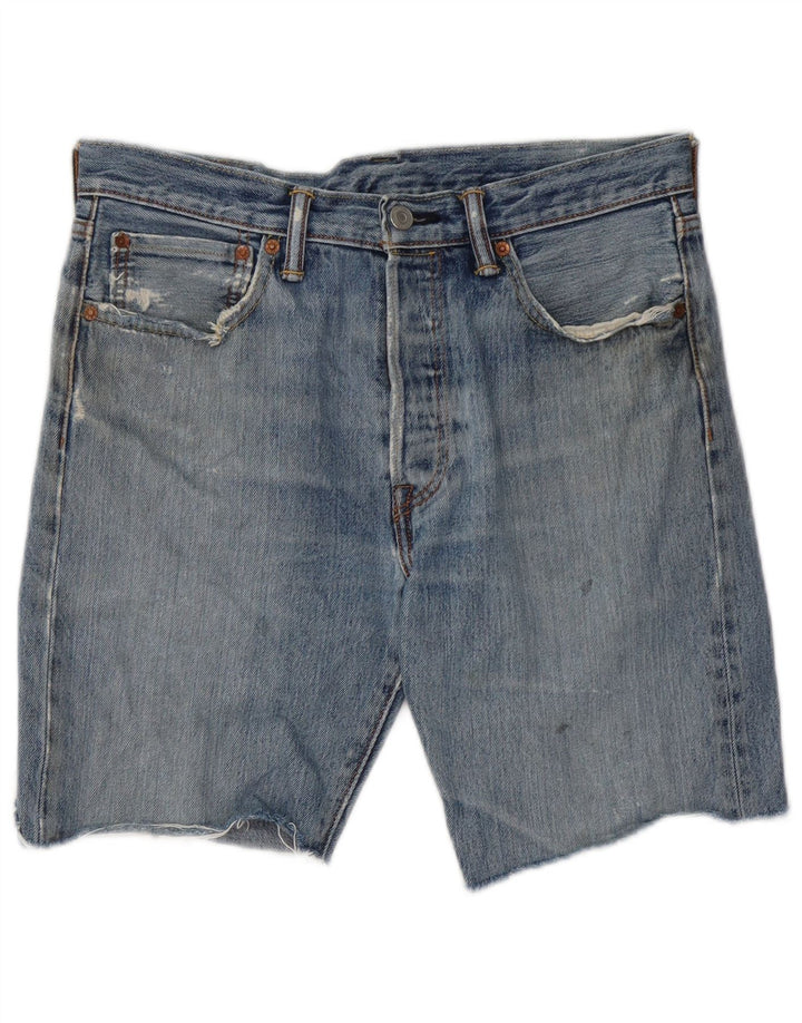 Męskie spodenki jeansowe Levi's 501 w trudnej sytuacji W32 Średnioniebieskie bawełniane