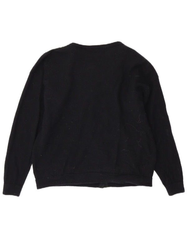 Sweter damski VINTAGE UK 16, duży, granatowy paisley