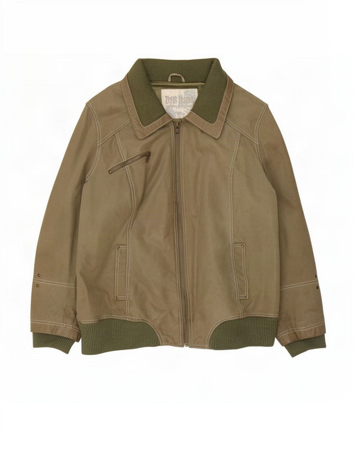 Męska kurtka skórzana Zizzi UK 36 Small Khaki