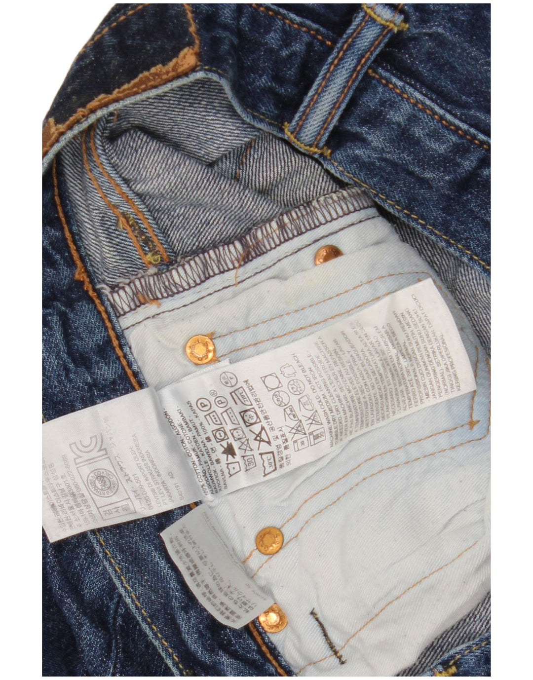 Męskie proste dżinsy Levi's W28 L32 Granatowa bawełna