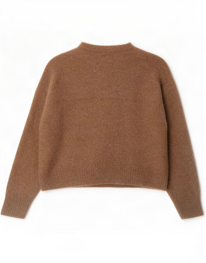 Marks & Spencer Damski sweter z okrągłym dekoltem, UK 14, średni beż, wełna