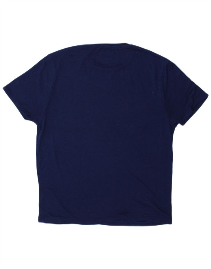 T-shirt męski Zara, duży, granatowy, poliester