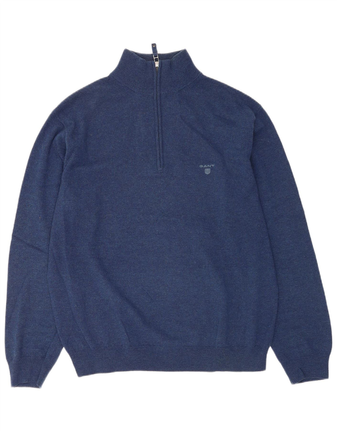 Męski sweter z zamkiem Gant XL, granatowy, z owczej wełny