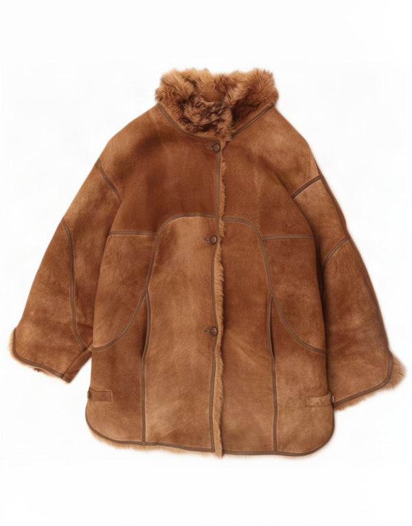 Damska kurtka shearling Lavorazione Artigiana UK 12 Średni brąz