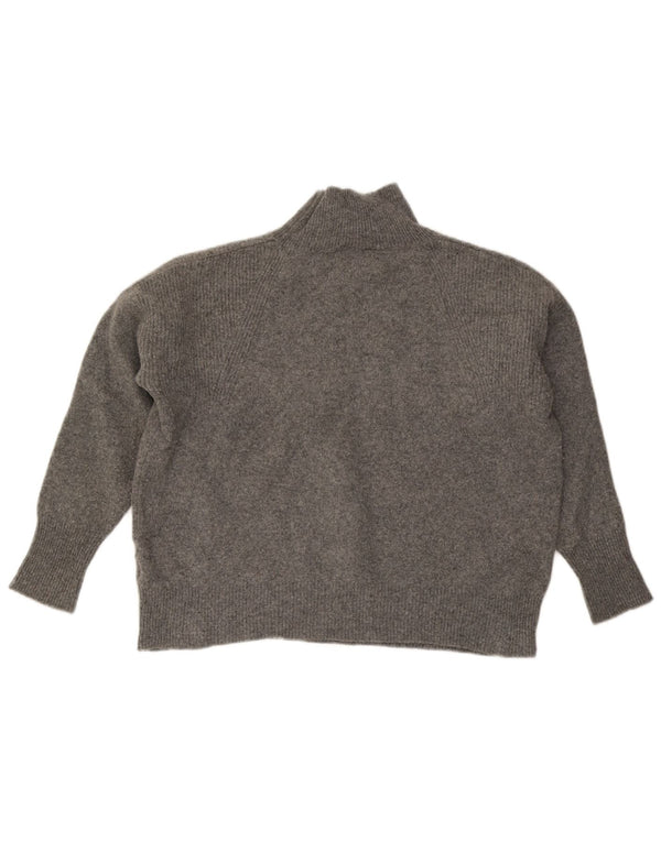 Damski sweter oversize JOULES z golfem UK 18 XL, szara wełna